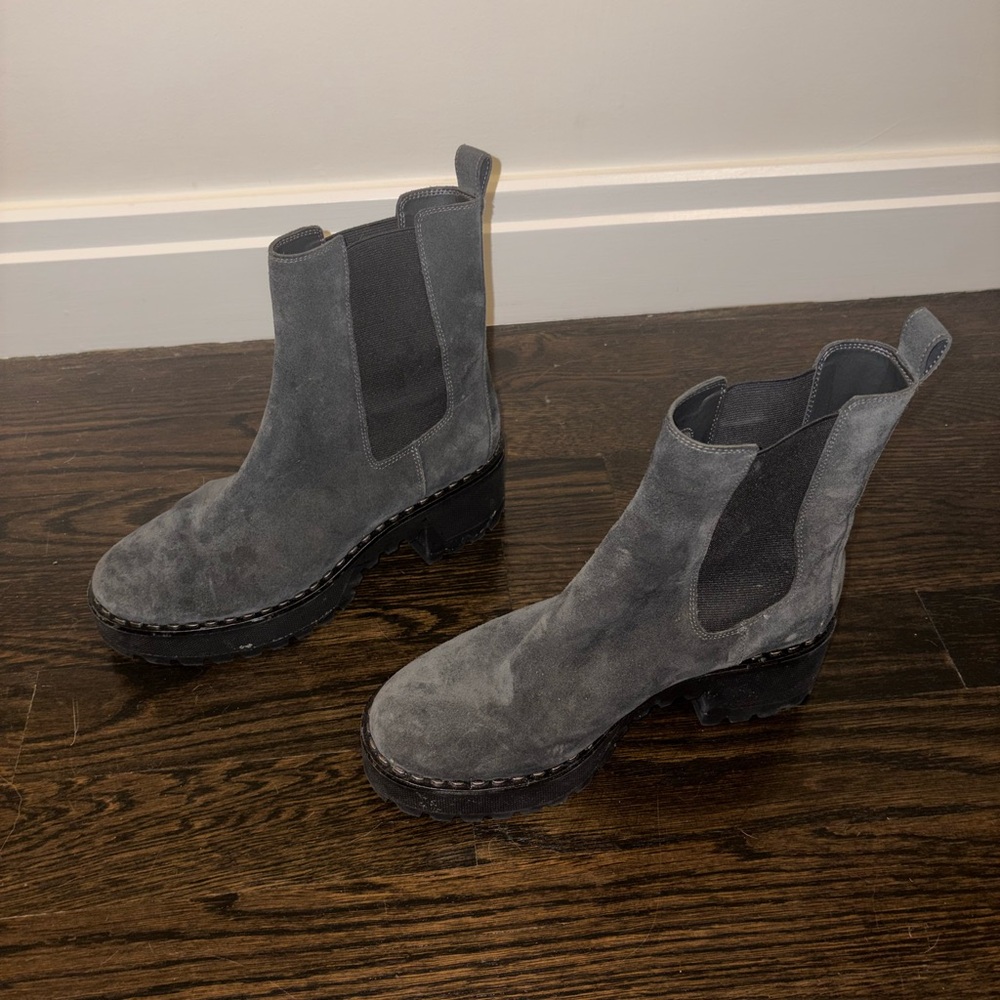 Vince Camuto Gray Suede Chelsea Boots